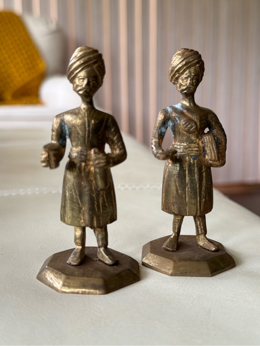 10 Solid Brass Turbaned Figurine Decorative Statues